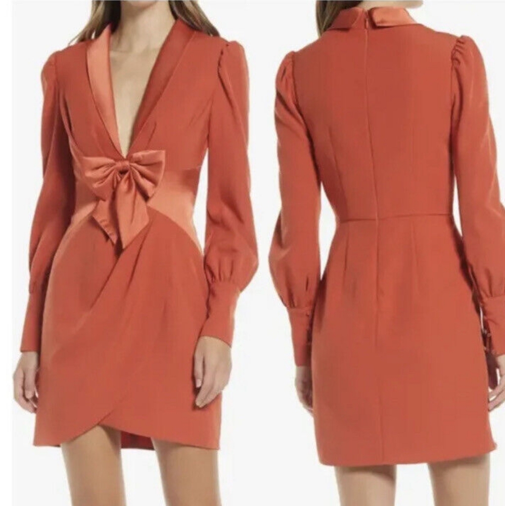 Elegant Rust Orange Women's Dress